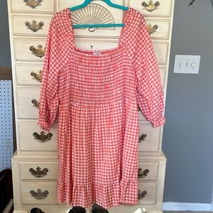 Orange gingham dress